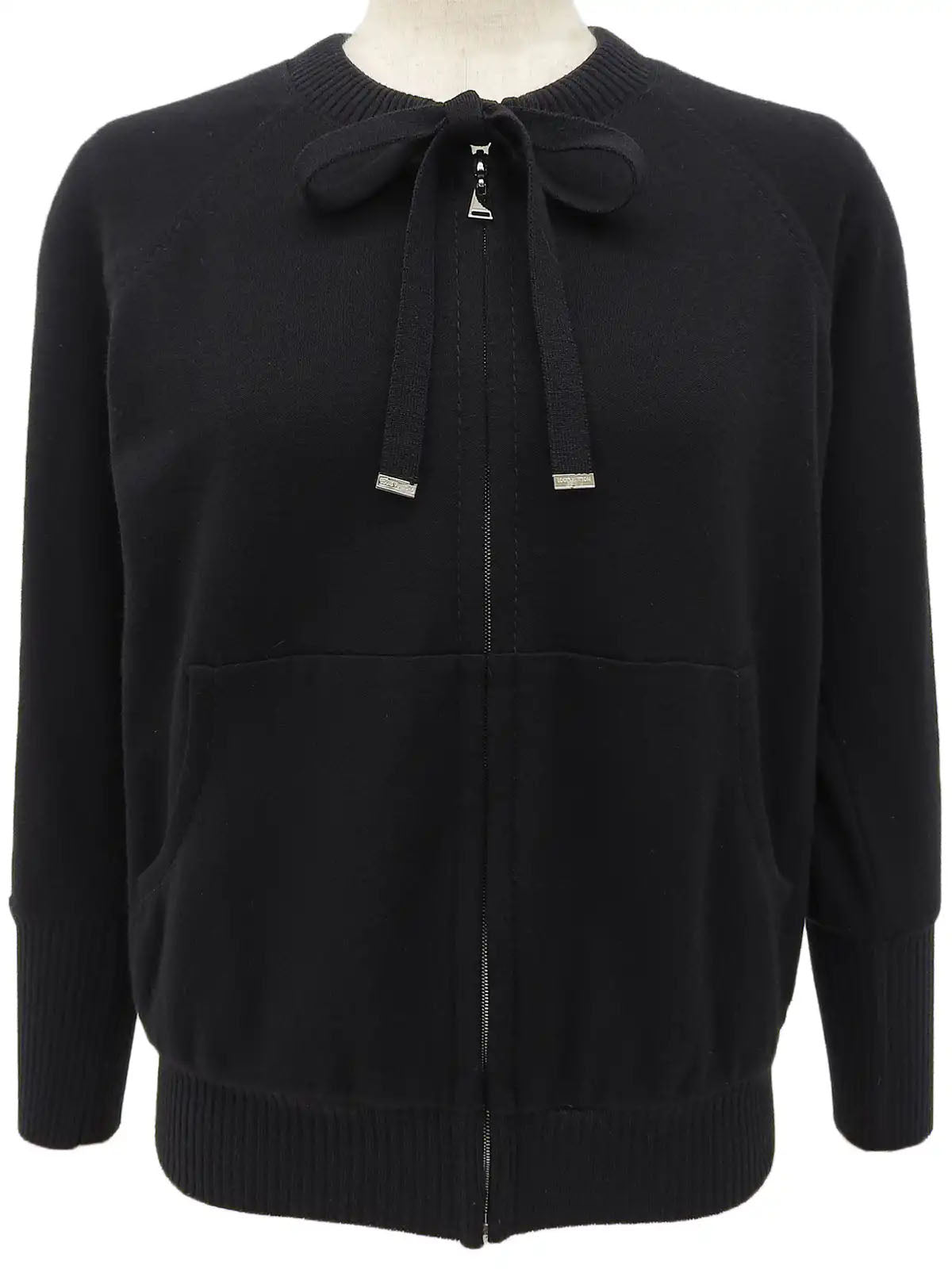 Zip cardigan in black