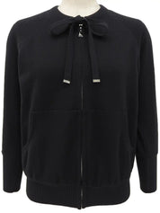Zip cardigan in black