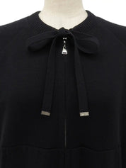 Zip cardigan in black