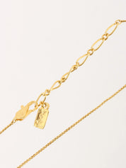 Rhinestone Ribbon Teardrop Necklace Gold