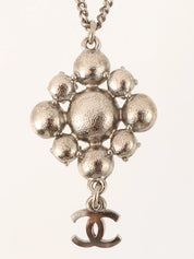 2011 Rhinestone Diamond Motif CC Mark Swing Necklace Silver/Champagne