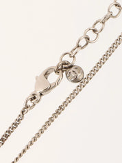 2011 Rhinestone Diamond Motif CC Mark Swing Necklace Silver/Champagne