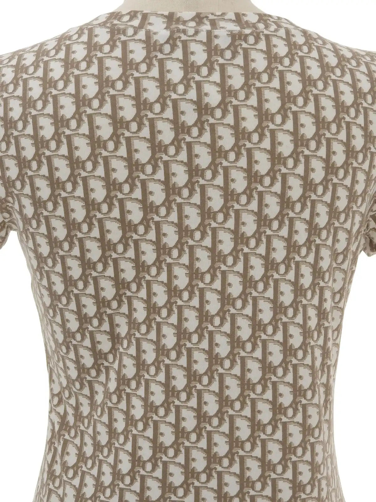Flower Embroidered Trotter Logo Half Sleeve Top in Brown/White