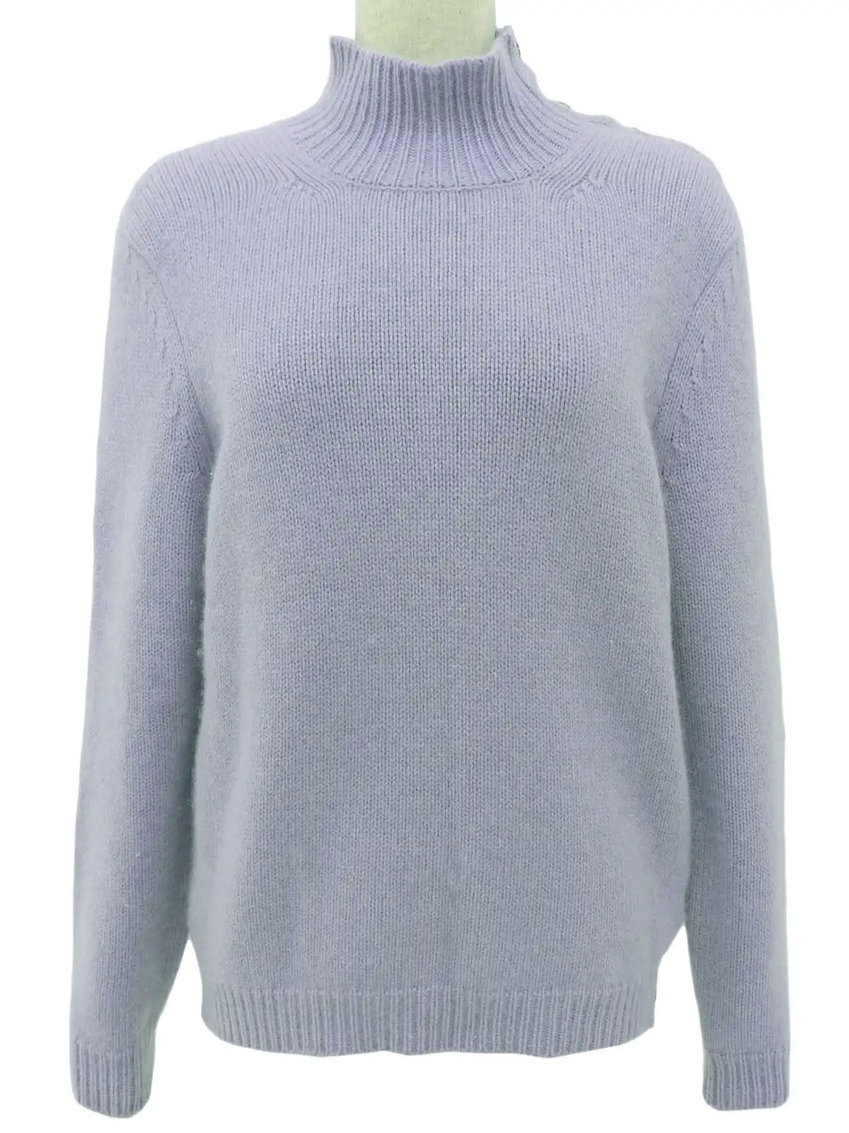 2004年製 カシミアCCマークボタンハイネックニットセーター ラベンダー
