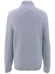 2004 Cashmere CC Mark Button High Neck Knit Sweater in Lavender