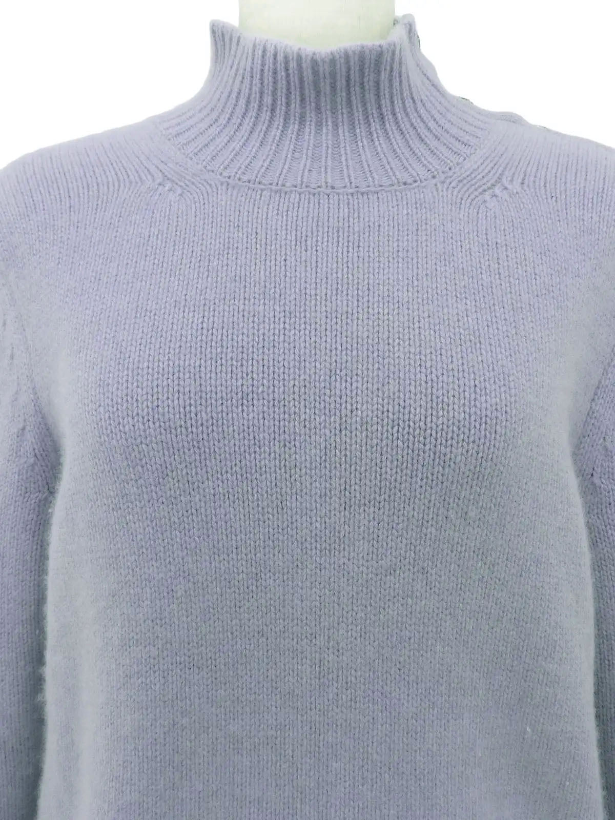 2004年製 カシミアCCマークボタンハイネックニットセーター ラベンダー
