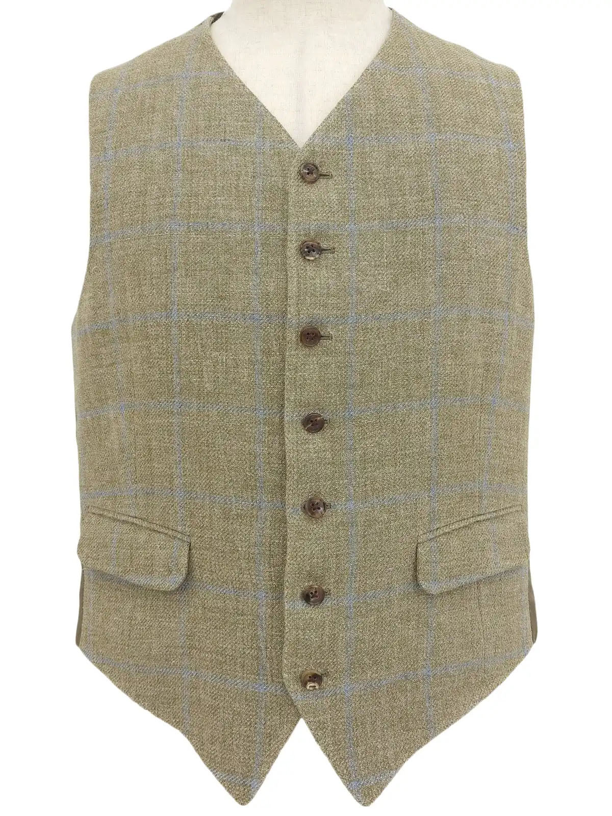 Check Pattern Vest Khaki