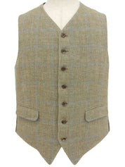 Check Pattern Vest Khaki