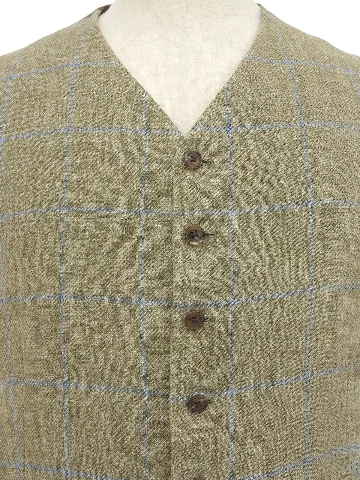 Check Pattern Vest Khaki