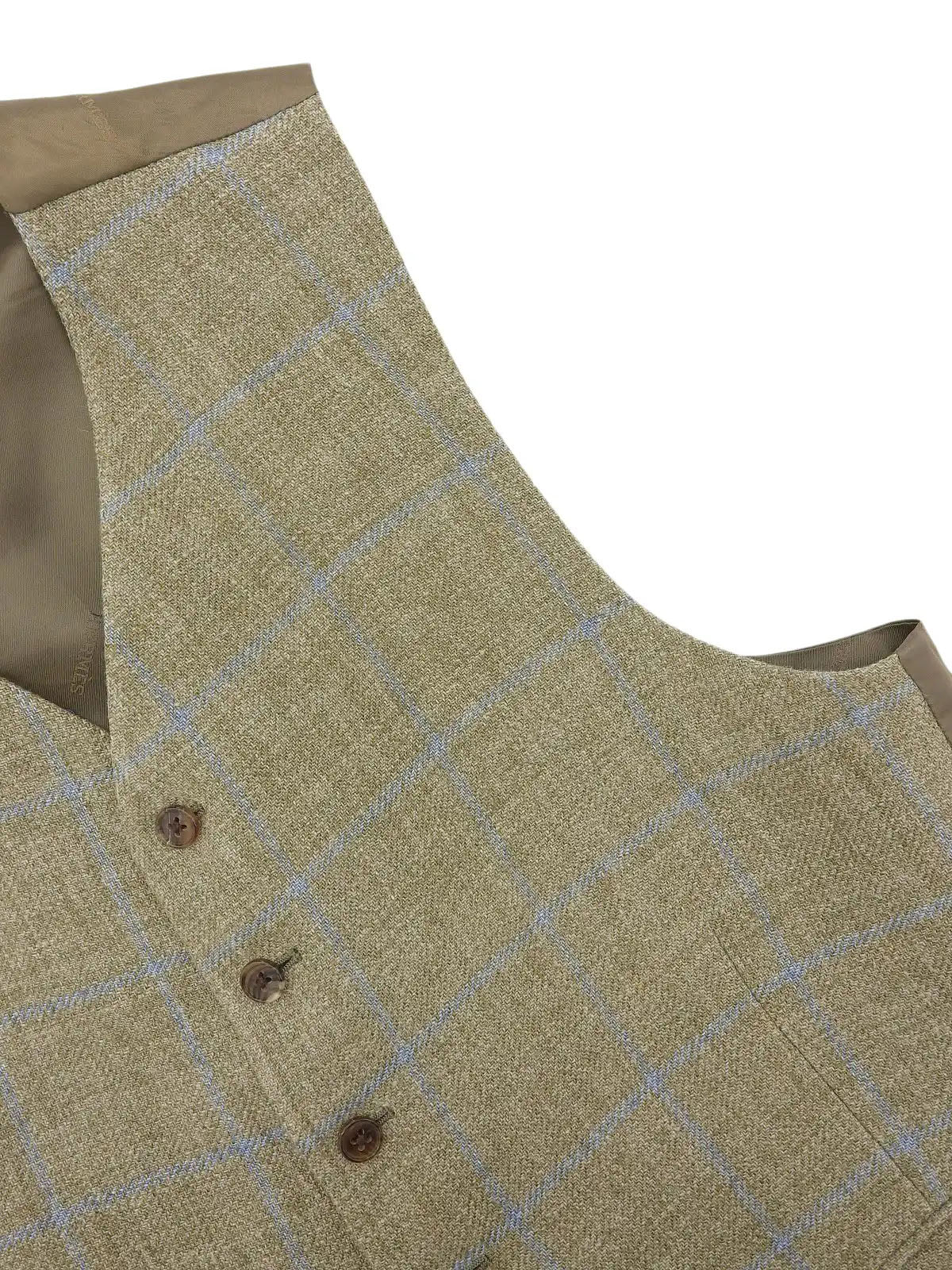 Check Pattern Vest Khaki