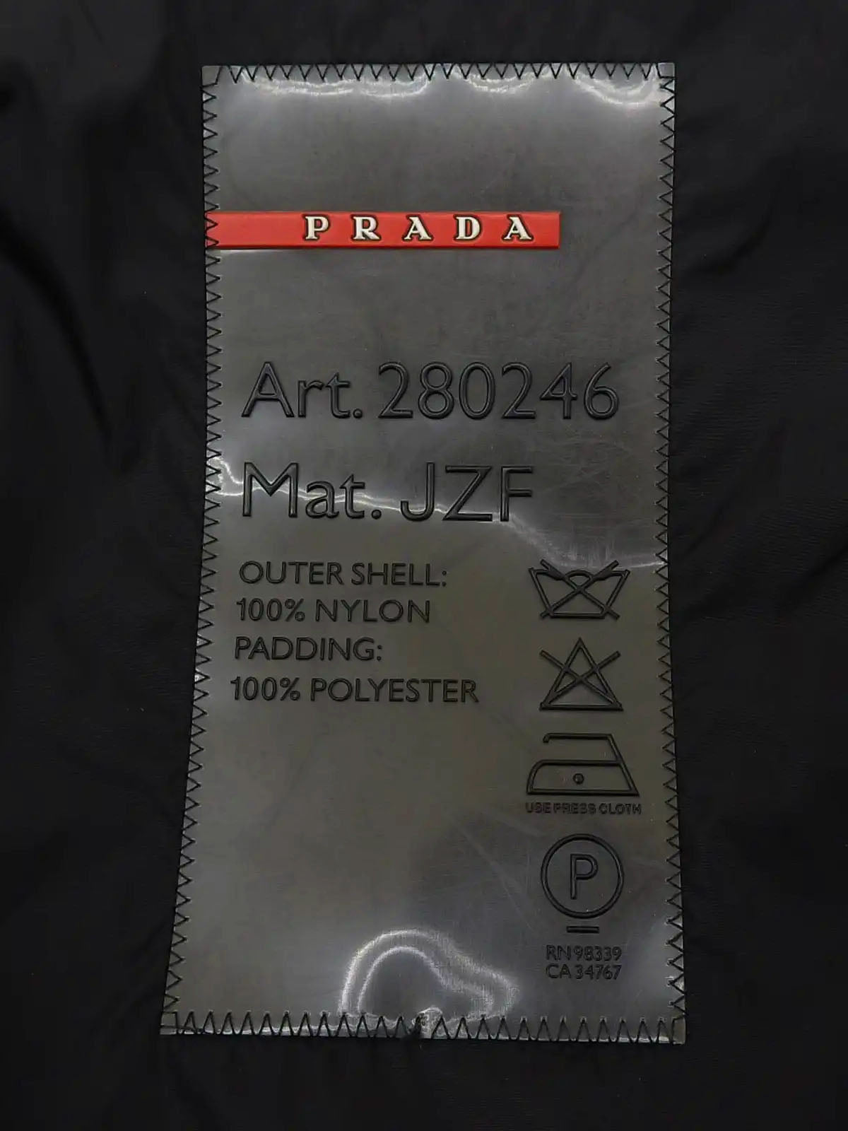 Logo Zip-Up Long Down Jacket in Black