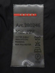 Logo Zip-Up Long Down Jacket in Black