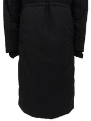 Logo Zip-Up Long Down Jacket in Black