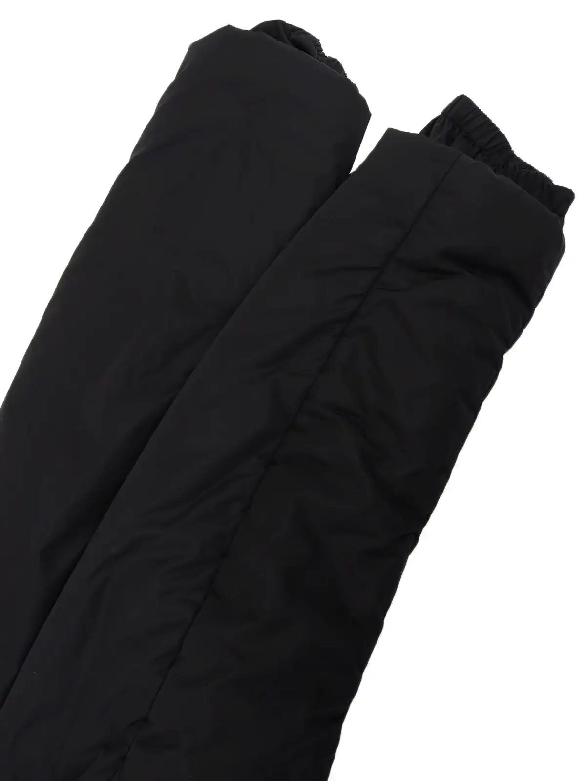 Logo Zip-Up Long Down Jacket in Black