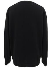 Silk knit combination design pattern cardigan in black/multi