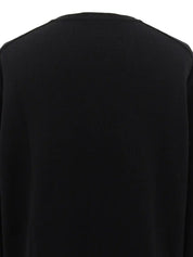 Silk knit combination design pattern cardigan in black/multi