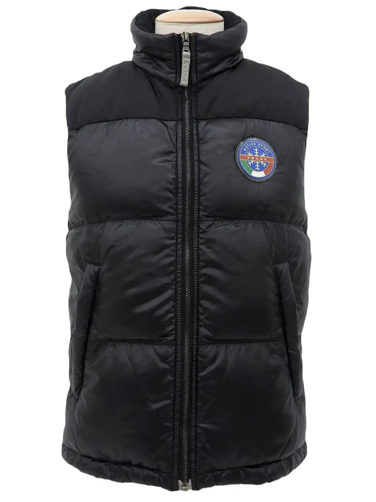 Logo Emblem Down Vest Black