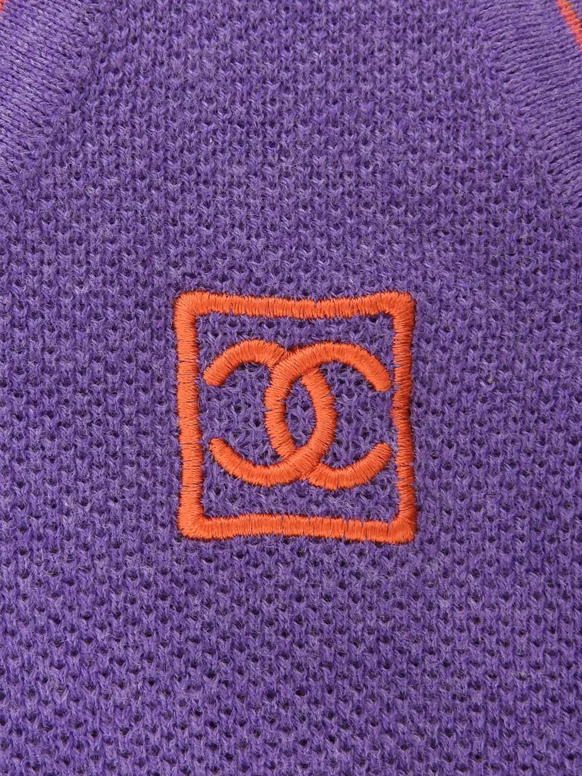 2006年製　CCマーク刺繍ノースリーブトップス　パープル／オレンジ