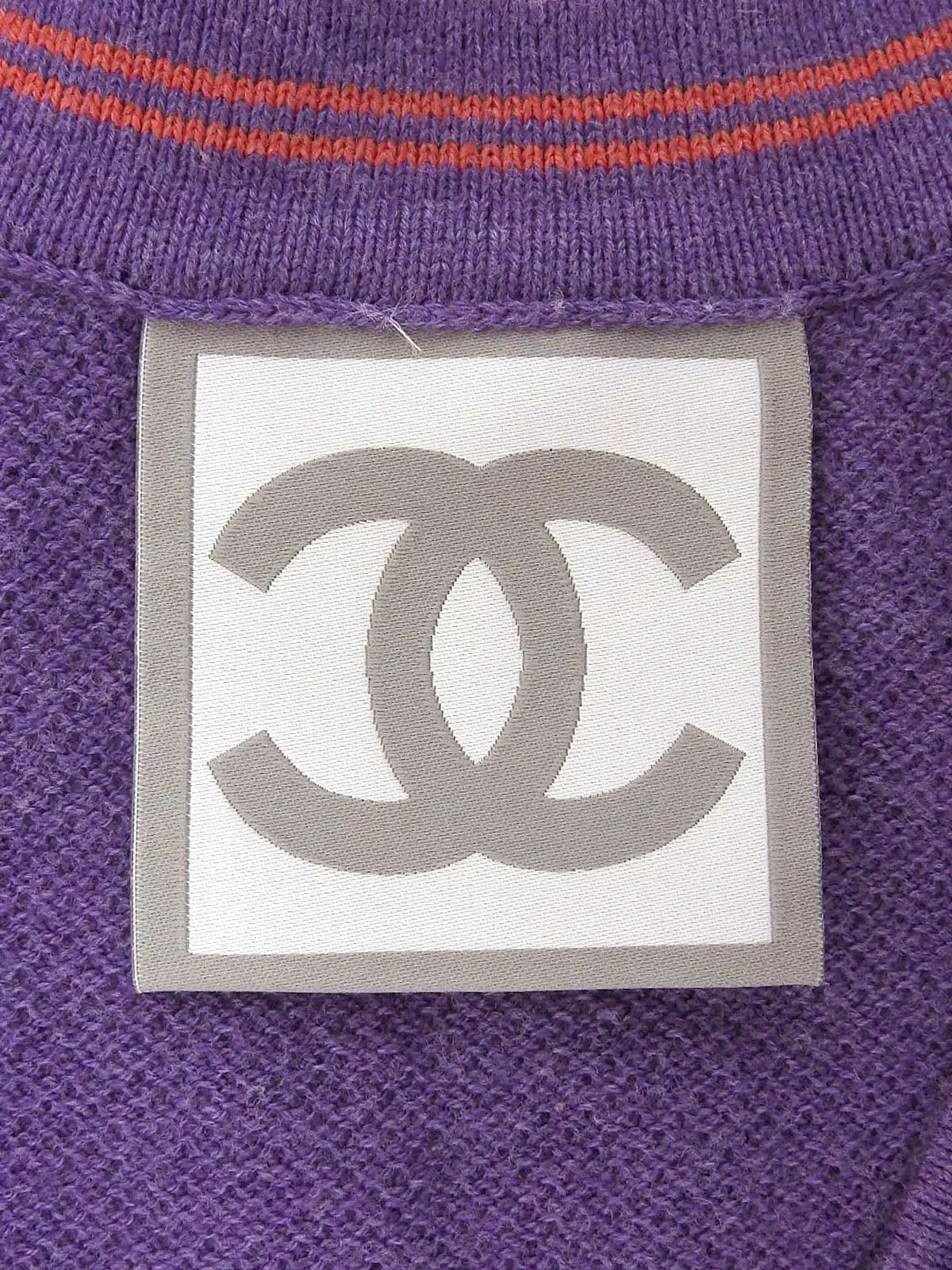 2006年製　CCマーク刺繍ノースリーブトップス　パープル／オレンジ
