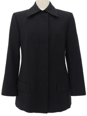 Wool Flyfront Jacket in Black
