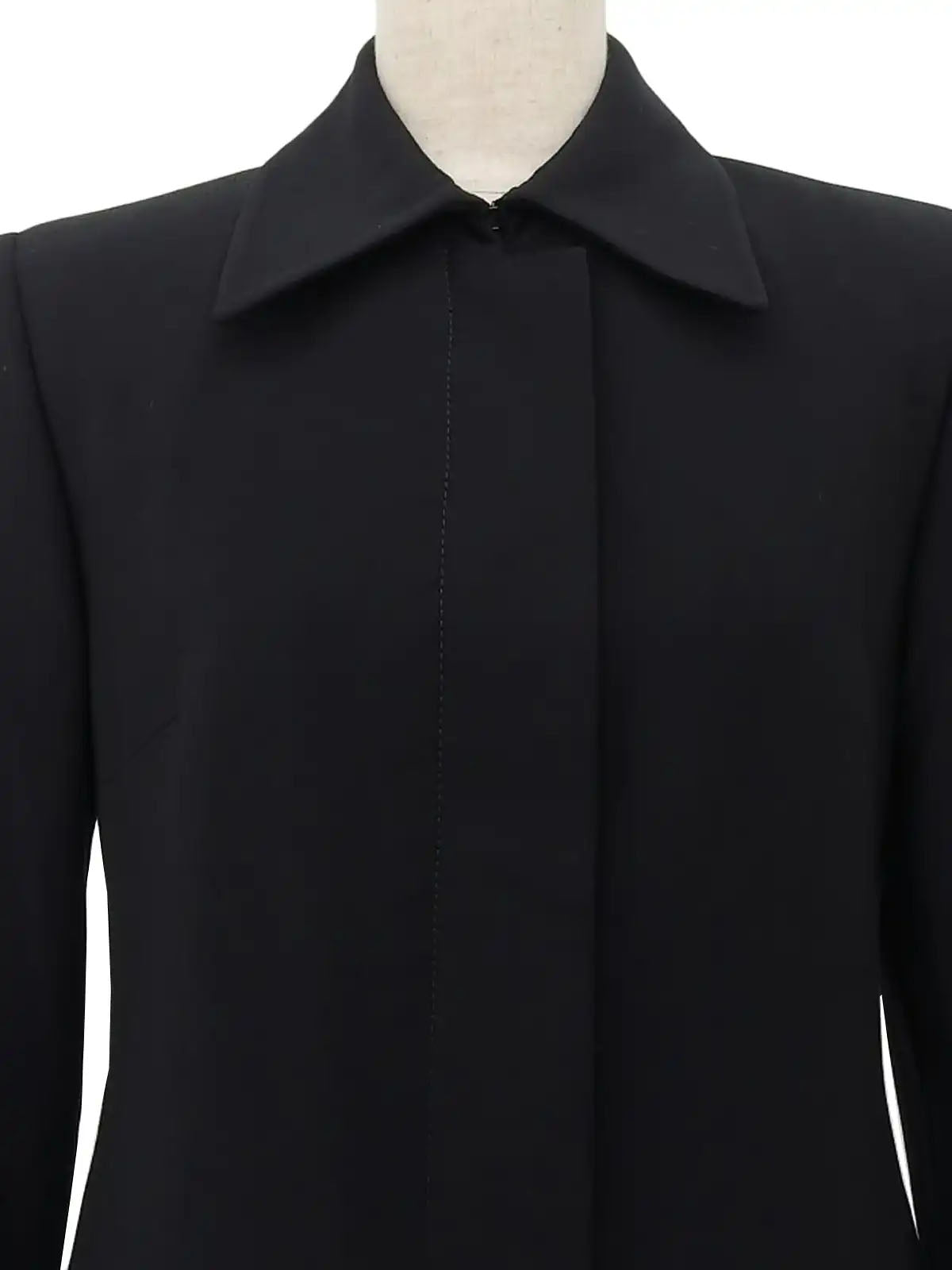 Wool Flyfront Jacket in Black