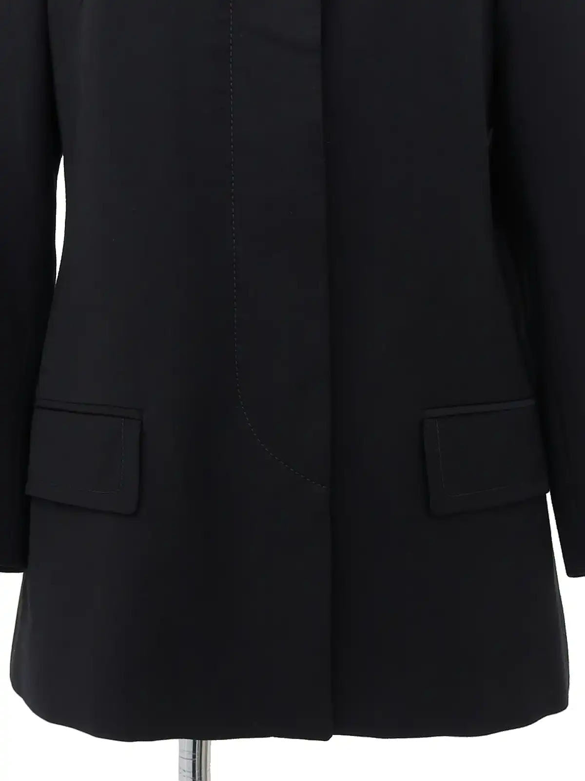 Wool Flyfront Jacket in Black