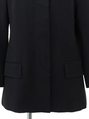 Wool Flyfront Jacket in Black