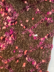 2001 Camellia COCO logo cardigan in brown/pink