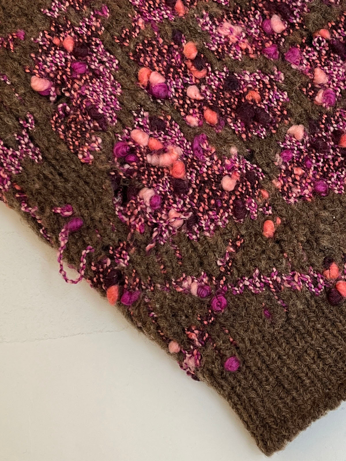 2001 Camellia COCO logo cardigan in brown/pink