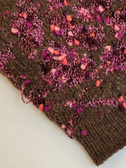 2001 Camellia COCO logo cardigan in brown/pink