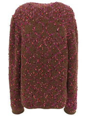 2001 Camellia COCO logo cardigan in brown/pink