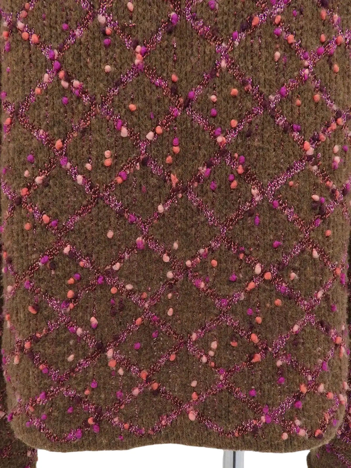 2001 Camellia COCO logo cardigan in brown/pink