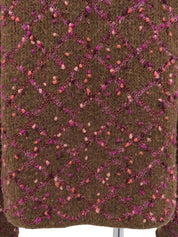 2001 Camellia COCO logo cardigan in brown/pink