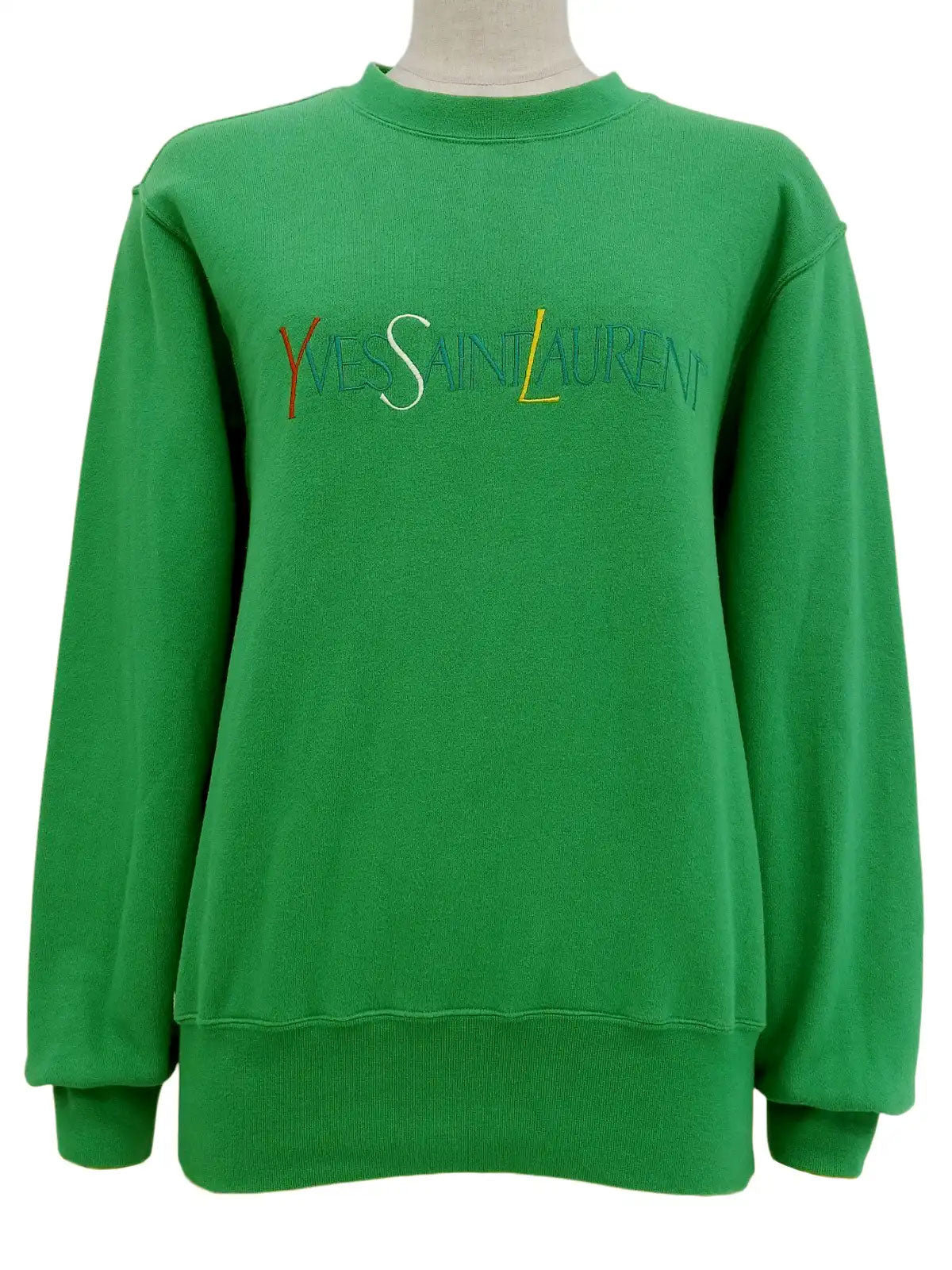 Green logo embroidered long sleeve sweatshirt