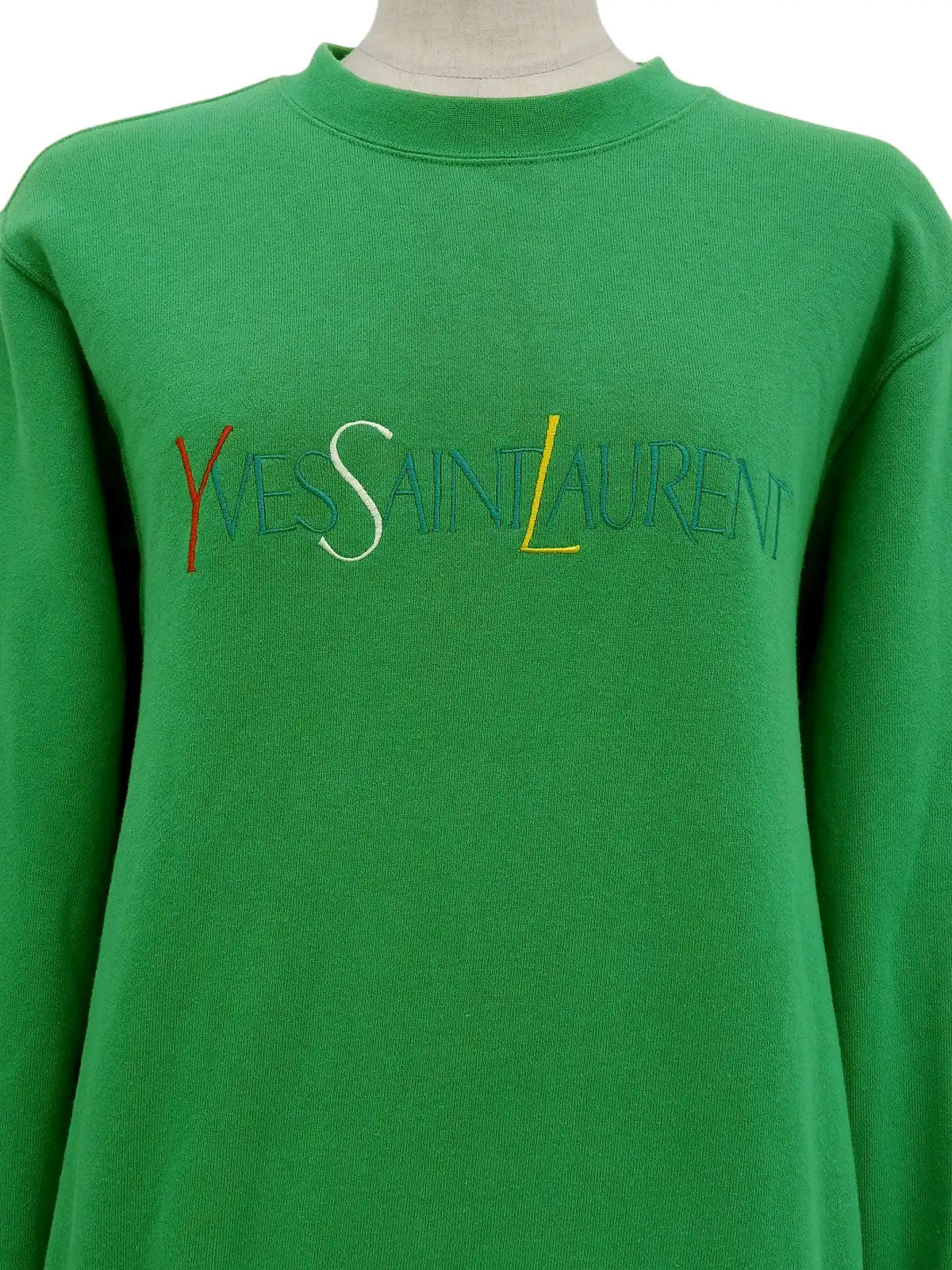 ロゴ刺繍ロングスリーブスウェット　グリーン