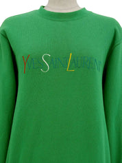 ロゴ刺繍ロングスリーブスウェット　グリーン