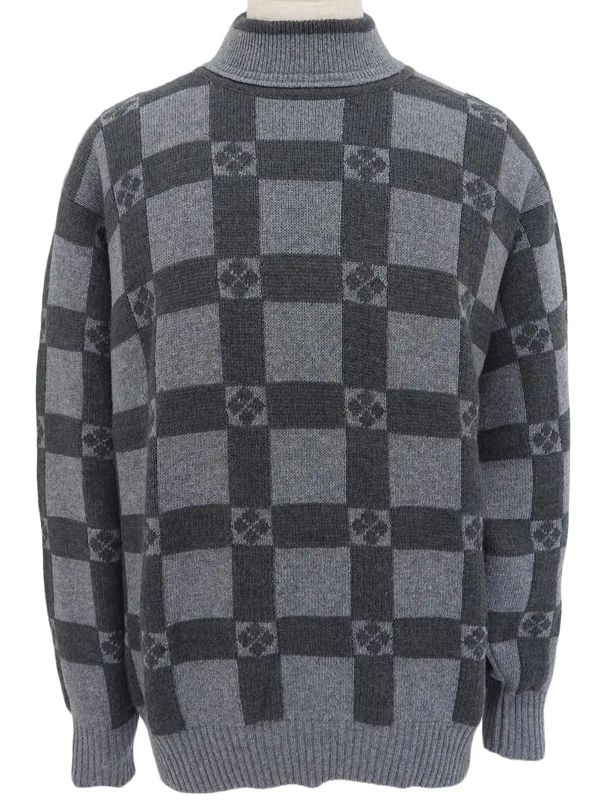 Long-sleeved wool knit top in grey