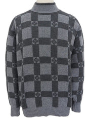 Long-sleeved wool knit top in grey