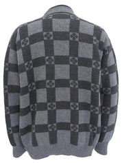 Long-sleeved wool knit top in grey