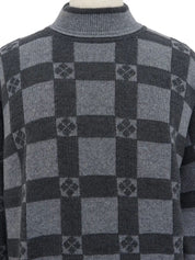 Long-sleeved wool knit top in grey