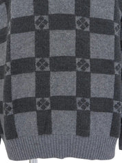 Long-sleeved wool knit top in grey
