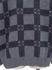 Long-sleeved wool knit top in grey