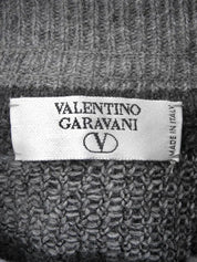 Long-sleeved wool knit top in grey