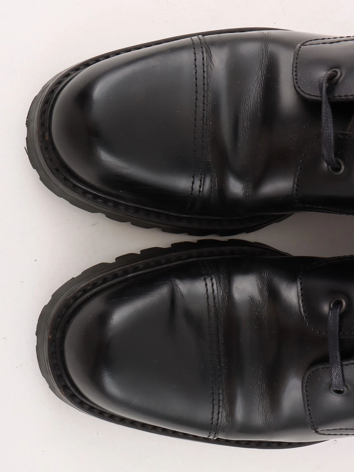 Nylon and leather combination logo belt boots in black