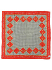 Houndstooth logo pattern scarf in red, white, and black