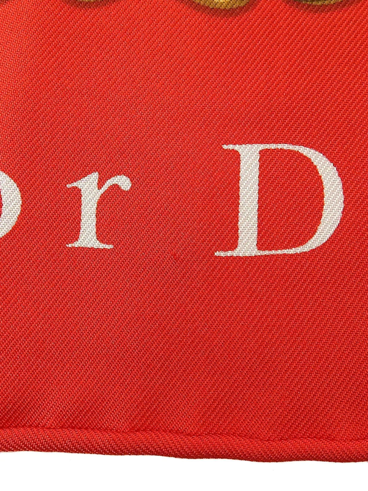 Houndstooth logo pattern scarf in red, white, and black