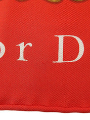 Houndstooth logo pattern scarf in red, white, and black