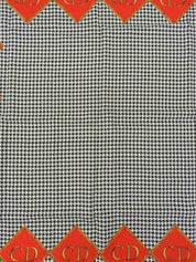 Houndstooth logo pattern scarf in red, white, and black