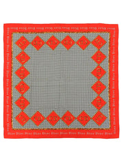 Houndstooth logo pattern scarf in red, white, and black