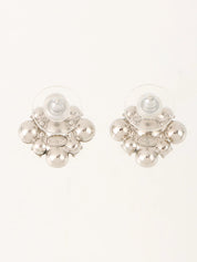 2014年製　ダイヤモチーフラインストーンピアス　シルバー